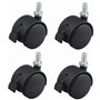 cyclingcolors 4x roulette de meuble 40mm pivotante avec frein noir nylon fixation par vis M8x15 charge 40kg / roue