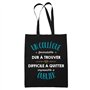 Planetee Tote Bag Formidable Collègue Noir| Idée Cadeau Travail Boulot Métier Départ Retraite Collègue Homme Sac Cabas Réutilisa