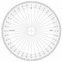 GRAPHOPLEX Rapporteur cercle entier 20cm degrés Transparent
