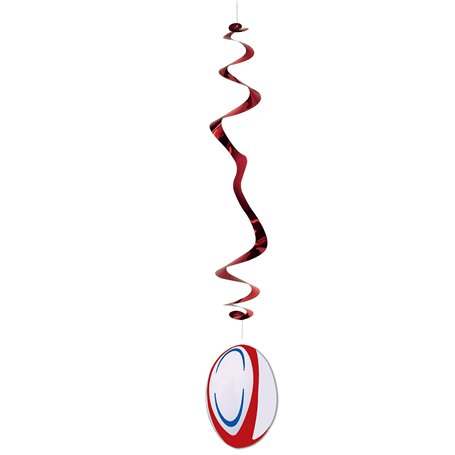1 Lot de 6 Suspensions Métallisées Ignifugées - Ballons de Rugby - 80 cm - Made in France