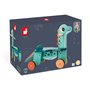 Janod - Portosaurus - Porteur Dinosaure - Hauteur d'Assise 21 cm - Queue en Peluche Amovible - Développe l'Équilibre - Jouet en
