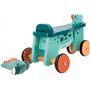 Janod - Portosaurus - Porteur Dinosaure - Hauteur d'Assise 21 cm - Queue en Peluche Amovible - Développe l'Équilibre - Jouet en