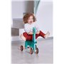 Janod - Portosaurus - Porteur Dinosaure - Hauteur d'Assise 21 cm - Queue en Peluche Amovible - Développe l'Équilibre - Jouet en