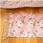 CÔTE DECO Tapis pour Enfants 45x75cm - Motif imprimé biche Rose et Bleu - Tapis Chambre Enfant 100% Coton recyclé