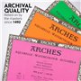 ARCHES Aquarelle - Bloc 20 feuilles 23x31 collé 4 côtés - 300g/m² - grain fin, blanc naturel, 4 bords francs