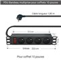 WAYTEX 37489 PDU Multiprise Rackable 10 Pouces Bandeau 4 Prises avec Interrupteur pour Coffret