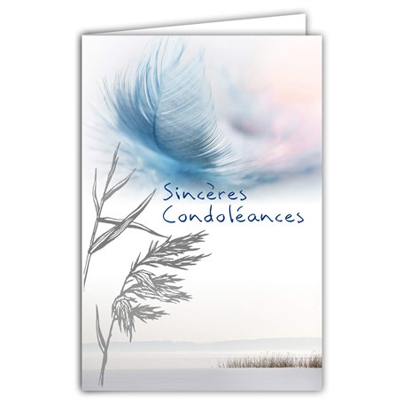 Afie 64-1083 Carte Sincères Condoléances avec Enveloppe Blanche - Cérémonie Funéraire d’Adieu Funérailles Décès Deuil Enterremen