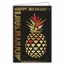 AFIE Carte Double Anniversaire - Ananas avec Dorure - Format 12 x 17