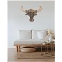 Tête de Buffle en Bois flotté 50cm. Décoration Murale.