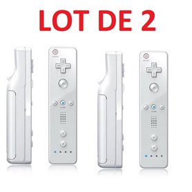 2 X Télécommande Wiimote pour Nintendo Wii et Wii U - Blanc