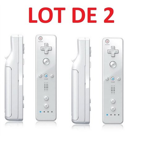 2 X Télécommande Wiimote pour Nintendo Wii et Wii U - Blanc