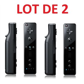 2 X Télécommande Wiimote pour Nintendo Wii et Wii U - Noir