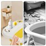 Leogreen Baignoire Pliable Bébé avec Coussin de Bain, Baignoire Bebe avec Thermomètre de Voyage Numérique Portable,Comprend un p