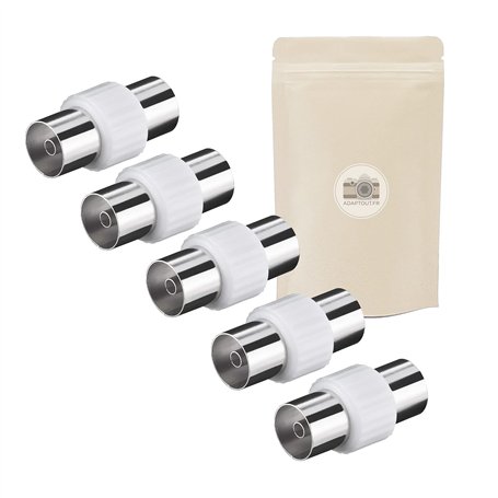 X5 Coupleur I Antenne TV Prise Femelle Femelle Fiche 9.5 Adaptateur Coaxial Rallonge Extension Prolongateur Televison Satellite