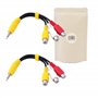 Adaptout X2 Adaptateur Mini Jack Male vers 3 RCA Femelle Coaxial Cable Audio Vidéo Flexible Composite Jaune Blanc Rouge Minijack