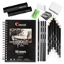 Kit de Dessin Complet - Debutant ou Professionnel - 19 accessoires : 8 Crayon Papier
