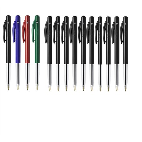 BIC - Lot de 10 Stylos-Bille Noir - M10 Original Rétractables Pointe Moyenne (1