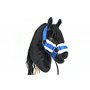 Ensemble d'accessoires Bleu pour Hobby Horse et Cheval bâton : Licol moumoute avec Longe + Couverture + Bonnet Anti-Mouches