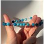Felicidade Bracelet en Apatite bleue Pierres Naturelles Perles de 8mm Pierres Fines et Précieuses Bracelet Unisexe Bijoux Minéra