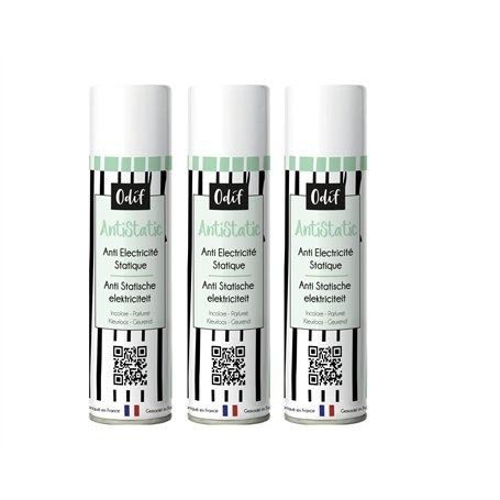 Odif - Antistatic Lot DE 3 - Spray Anti Électricité Statique pour Tissus - Idéal en Couture et au Quotidien pour Vêtements