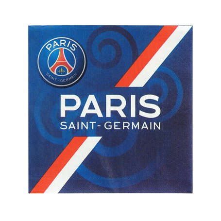 1 Paquet de 20 Serviettes de Table PSG - 33 cm - Licence Officielle