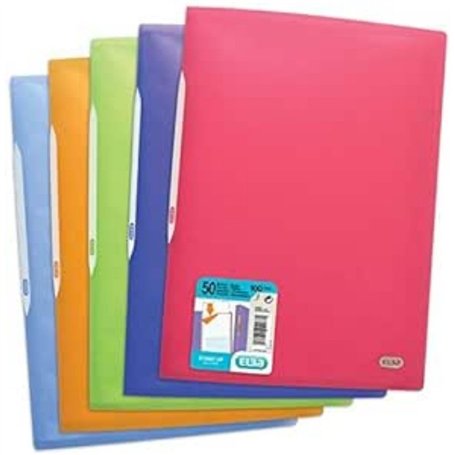 OXFORD Protège-Documents Stand'Up A4 100 vues / 50 Pochettes Couverture Polypro Translucide Coloris Assortis