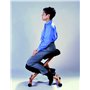 Siège Ergonomique - Chaise Assis sur Genoux en Bois Pliable et Réglable - Tabouret de Bureau sur Roulettes - Soulage le Dos - Co