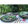 Les Jardins de la Comtesse - Grande Assiette Plate en Mélamine Pure - Jungle - Ø 28 cm - Noir/Vert - Service de Table de la Coll