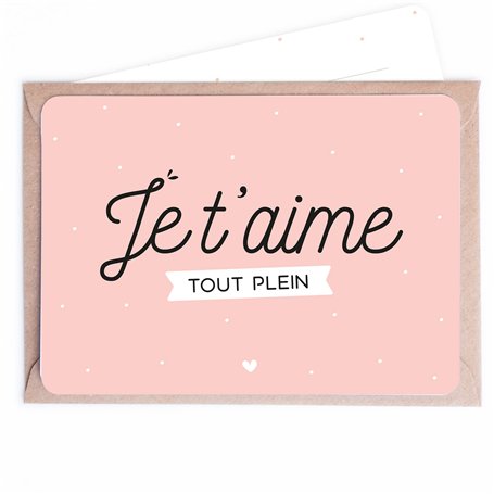 Manahia Carte d'Amour - Je t'aime tout plein - Livrée avec Enveloppe Kraft - Cadeau Amoureux