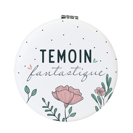 Manahia Miroir Cadeau Témoin - Témoin Fantastique - Annonce Témoin - Bijoux Témoin -Cadeau Mariage - Diamètre 7cm - Deux Faces D