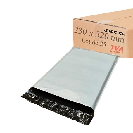 Jeco - Lot de 25 Pochettes plastique d'expédition opaques 230x320 mm