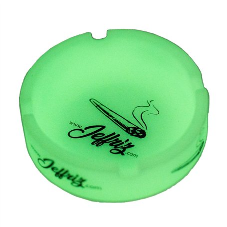 Cendrier phosphorescent Jeffriz lumineux en silicone souple incassable fluorescent rond fluo brille dans le noir