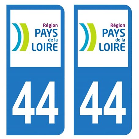 HADEXIA Autocollant Stickers Plaque immatriculation Voiture Auto département 44 Loire-Atlantique Logo Région Pays de la Loire