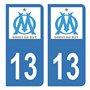 Autocollant Stickers plaque immatriculation voiture auto 13 Club OM Olympique de Marseille Foot Bleu