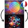 Fleur de vie pour recharger les pierres (Recto) et Cube de Métatron (Verso) – Format A4 – 1 Planche Unique Plastifiée et Imprimé