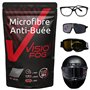 Lingette Anti Buee Lunette de Vue VisioFog - Anti Buee Casque Moto/Lunette de Sport/Natation | Lingette Microfibre Anti Buée Réu