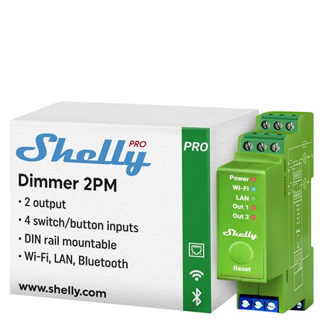 Shelly Pro Dimmer 2PM - Variateur de lumière Wi-Fi