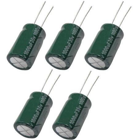 Aerzetix: 5X Condensateur Chimique Low ESR 1000µF ±20% 35V THT 105°C 4000h Ø12.5x20mm Radial 35mΩ 1900mA C14659