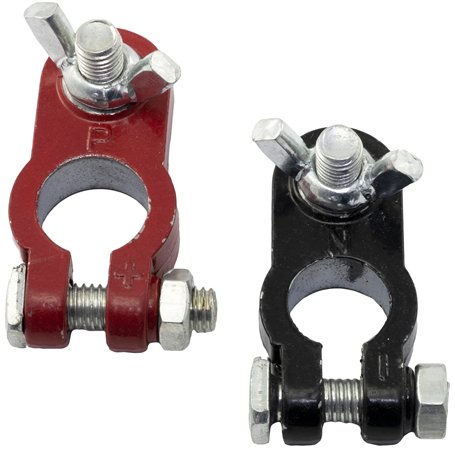 AERZETIX - C64540 - Lot de 2 bornes de connexion positives et négatives pour batterie de 12V - terminal adaptateur câble électri