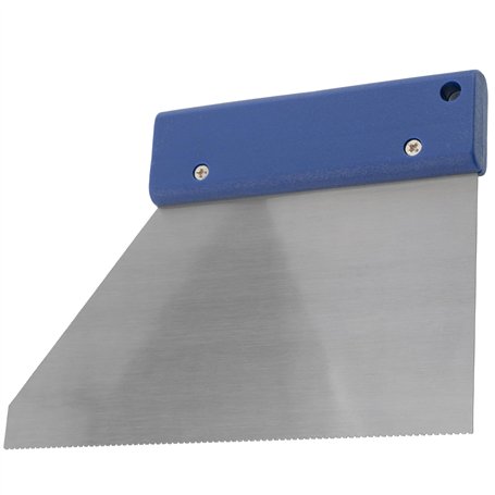 AERZETIX - C76311 - Spatule couteau crantée à dents fines 185 mm - outil à main pour enduit colle plâtre - lame en métal