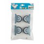 Dörner + Helmer Lot de 4 Roulettes Fixes pour Meubles - 50 mm x 19 mm - Capacité de Charge de 165 kg - Roue en TPE - Fixation Di