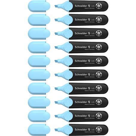 Schneider Job 150 Lot de 10 surligneurs en plastique recyclé avec l'ange bleu ciel