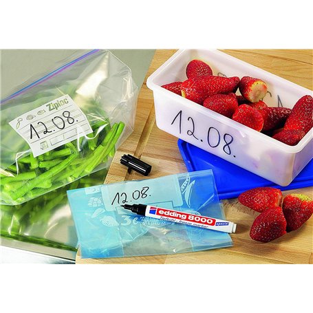 edding 8000 marqueur pour surgelés - noir - 1 marqueur résistant au gel - pointe ronde 1 mm - pour l'étiquetage des sacs et réci