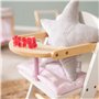 roba Chaise Haute pour Poupon et Poupée Scarlett en Bois + Coussin Rose et Plateau Repas - Hauteur 52 cm - dès 3 Ans - Blanc / N