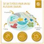 Bieco Jeu de pêche aimanté en Bois à partir de 2 Ans - Jouet en Bois de 24 cm de diamètre - Jouet pour Enfants à partir de 2 Ans