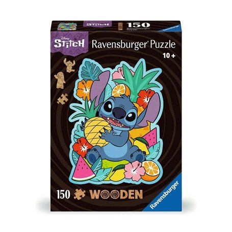 Ravensburger - Puzzle en Bois - Stitch - 150 pièces Robustes et Naturelles Dont 15 Figurines en Bois (Whimsies) - Qualité Premiu