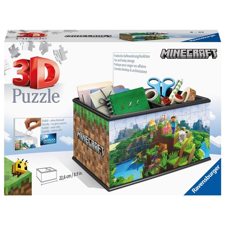 Ravensburger - Puzzle 3D Boite de Rangement - Pot à Crayons - Minecraft - A partir de 8 Ans - 216 pièces numérotées à Assembler