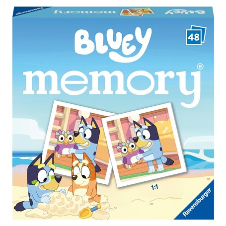 Ravensburger Bluey Mini Memory - Matching Picture Snap Pairs Game for Kids Age 3 Years and Up