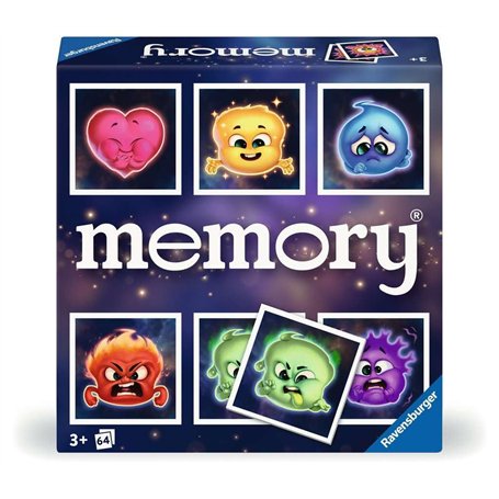 Ravensburger 23487 Memory Emotions classique de jeu présente sur 32 paires de cartes le large éventail de sentiments différents.