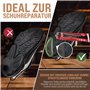 Langlauf Schuhbedarf Pâte de réparation pour chaussures et semelles I Kit de réparation pour talons (noir-brun) I Caoutchouc liq